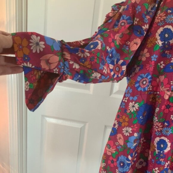 Karlie Ruffle London Floral Cotton Poplin Mini Dress Size Medium - Picture 6 of 12